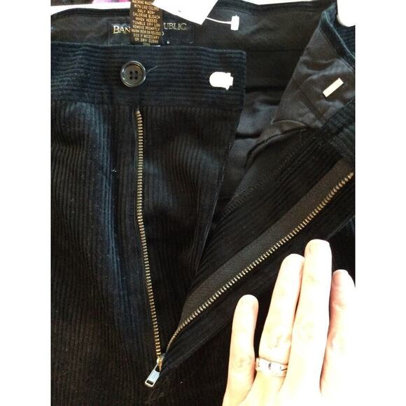 Banana Republic Mens Smithfield Corduroy Pants Size 32R 32 NEW Black Grandpa Y2K - Picture 10 of 11